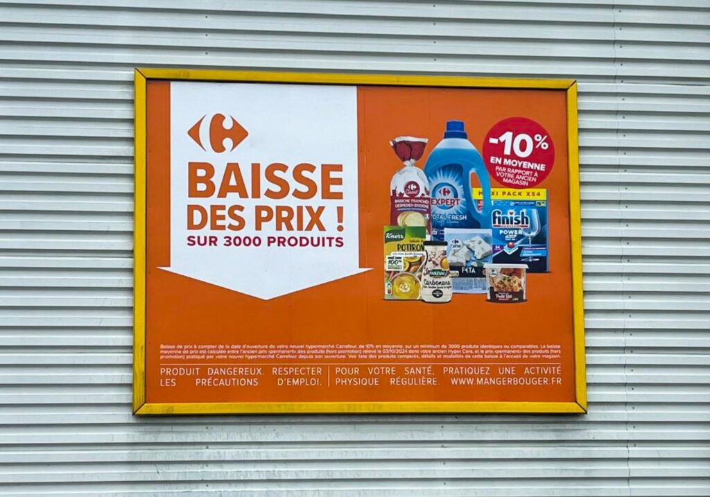afficheur 4x3 suoermarché