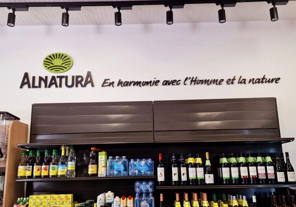 lettrage signalétique supermarché